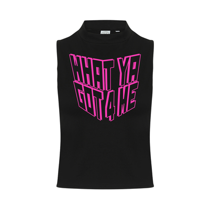 What Ya Got 4 Me Neon UV Reactive Sleeveless Crop
