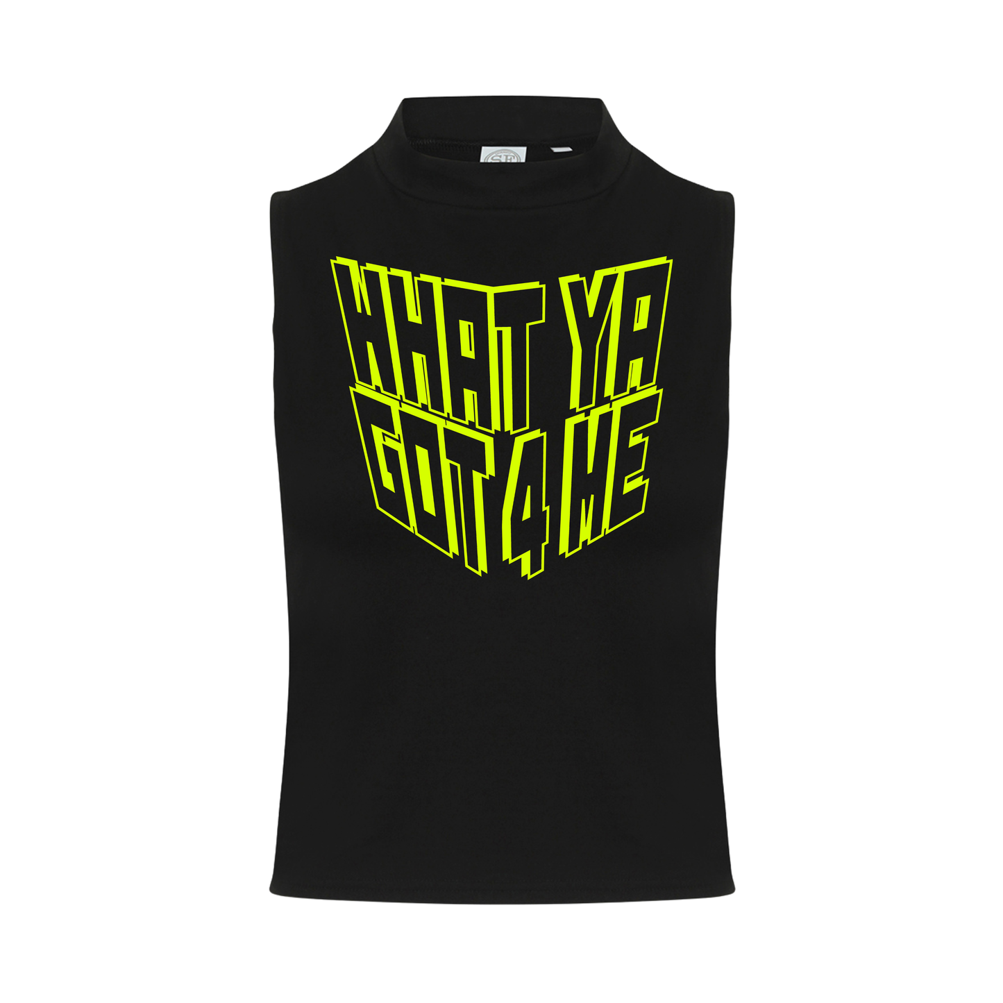 What Ya Got 4 Me Neon UV Reactive Sleeveless Crop