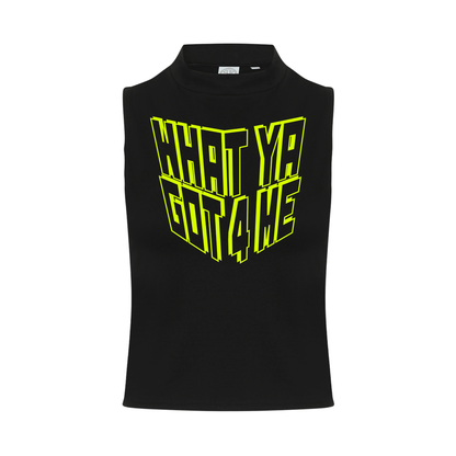What Ya Got 4 Me Neon UV Reactive Sleeveless Crop