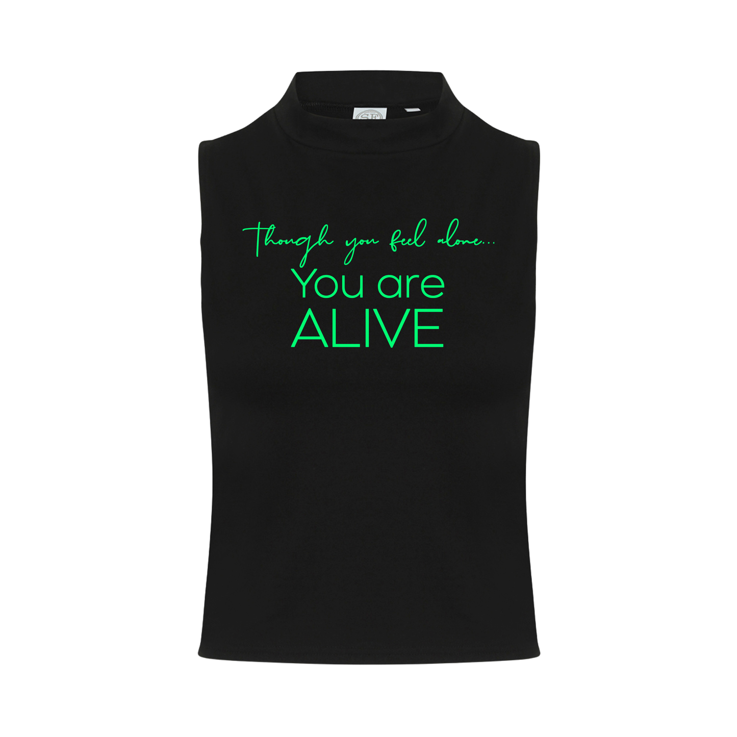 You Are Alive Neon UV Reactive Sleeveless Crop