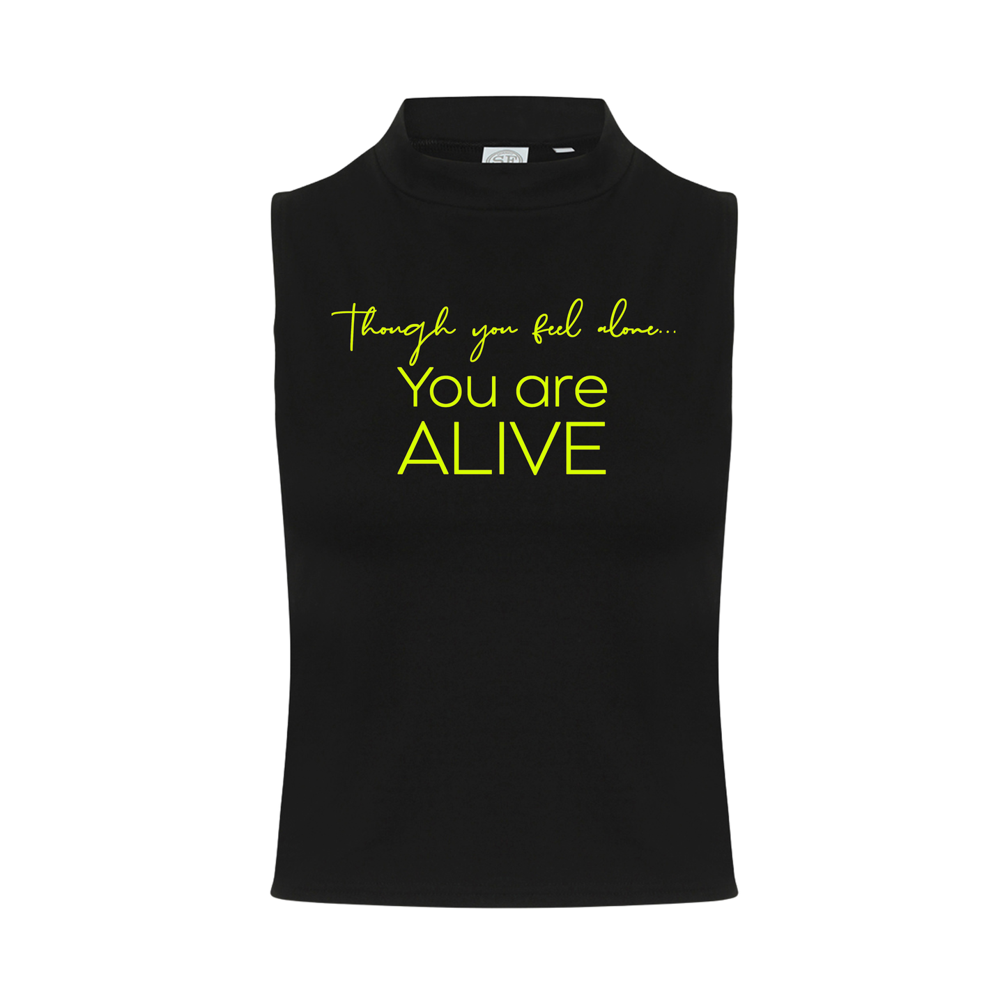 You Are Alive Neon UV Reactive Sleeveless Crop