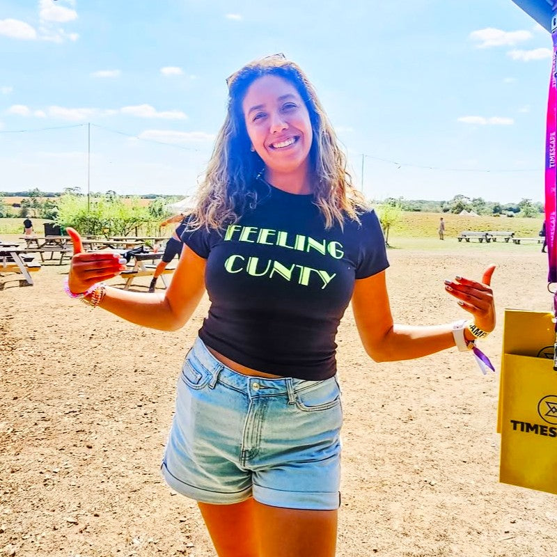 Feeling C#nty Neon UV Reactive Cropped Tshirt